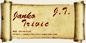 Janko Trivić vizit kartica